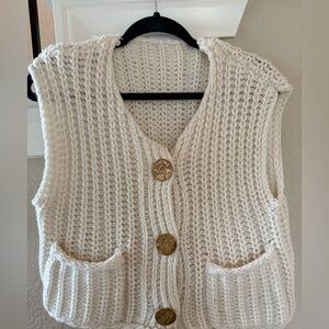 NWOT Cream Knit Vest
